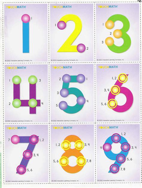 touch math cards free printable